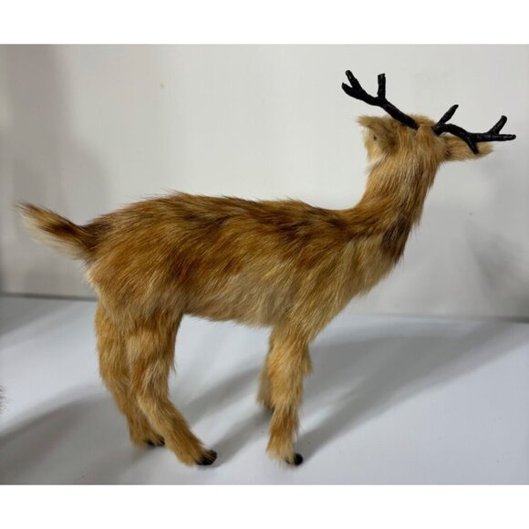 Vintage Furry Animal Figurines Deer And Camel Decor Set - Picture 3 of 10